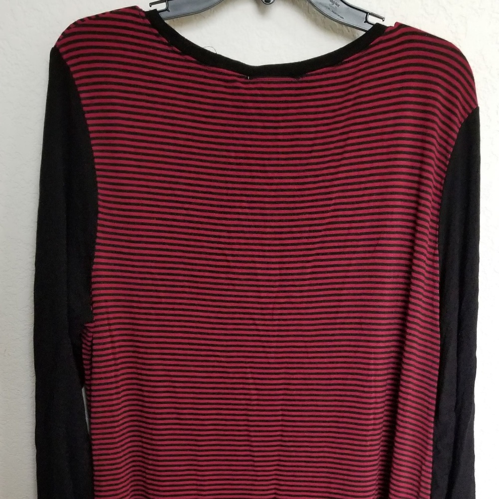 Red and Black Stripped Top